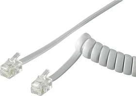 Wentronic Goobay Telefonhörer-Spiralkabel RJ-10/RJ-10 4m weiß