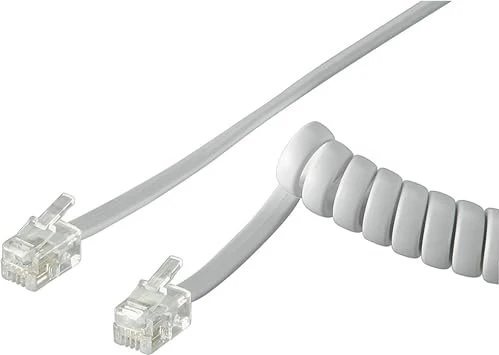 Wentronic Goobay Telefonhörer-Spiralkabel RJ-10/RJ-10 4m weiß