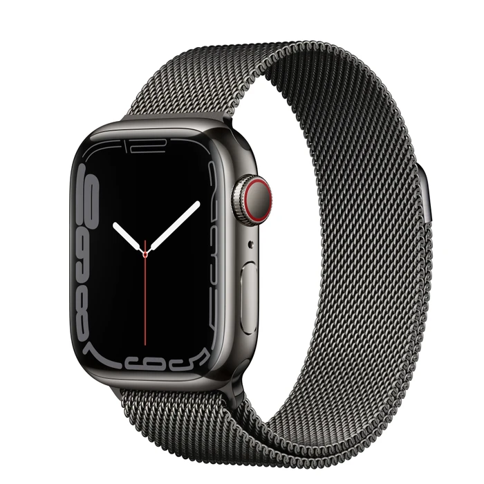 Apple Watch Series 7 (GPS + Cellular) 41mm Edelstahl graphit mit Milanaise-Armband graphit