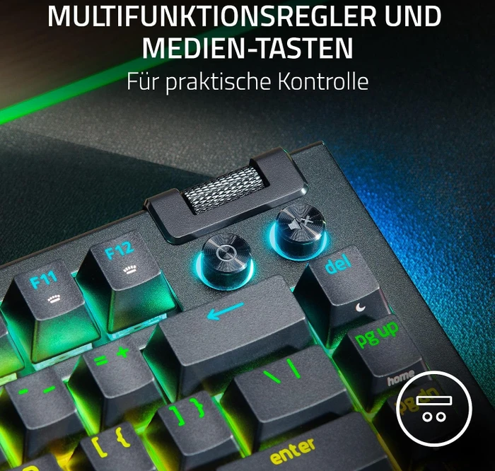 Razer BlackWidow V4 75%, hot-swap, Razer ORANGE Tactile Gen-3, USB, EN