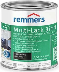 Remmers Multi-Lack 3in1 Metallschutzmittel tiefschwarz (RAL9005), 375ml