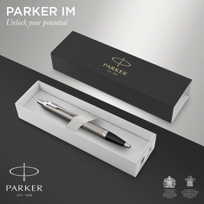 Parker IM Kugelschreiber stainless steel lacquer/chrome trim, Geschenkbox