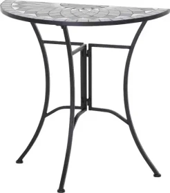 Siena Garden Como Gartentisch halbrund 70cm schwarz