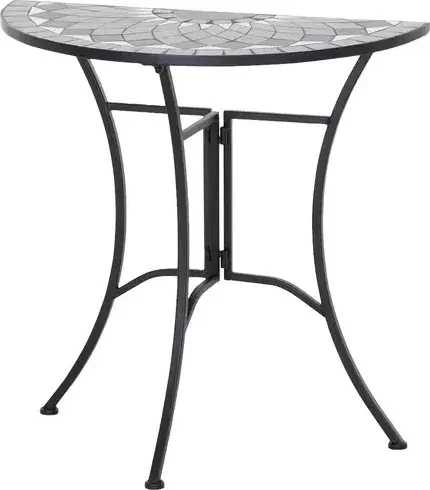 Siena Garden Como Gartentisch halbrund 70cm schwarz