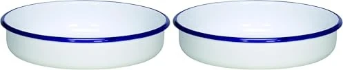 Krüger Husum Auflaufform rund 24cm weiß/blau