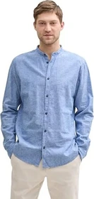 Tom Tailor Regular Fit Leinenanteil Hemd langarm sapphire blue/chambray (Herren)