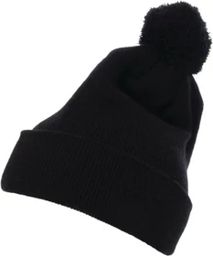 Flexfit YP Classics Cuffed Pom Pom Knit Beanie schwarz