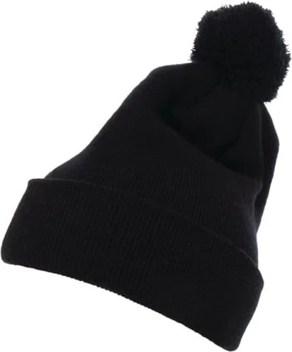Flexfit YP Classics Cuffed Pom Pom Knit Beanie schwarz