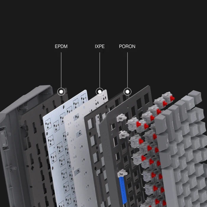 Endorfy Thock V2 75%, PBT, grau, LEDs RGB, hot-swap, Endorfy RED, USB, US