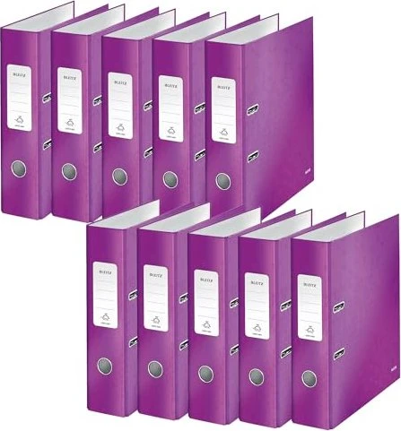 Leitz Qualitäts Ordner 2-Ring 180° WOW, 80mm, A4, violett