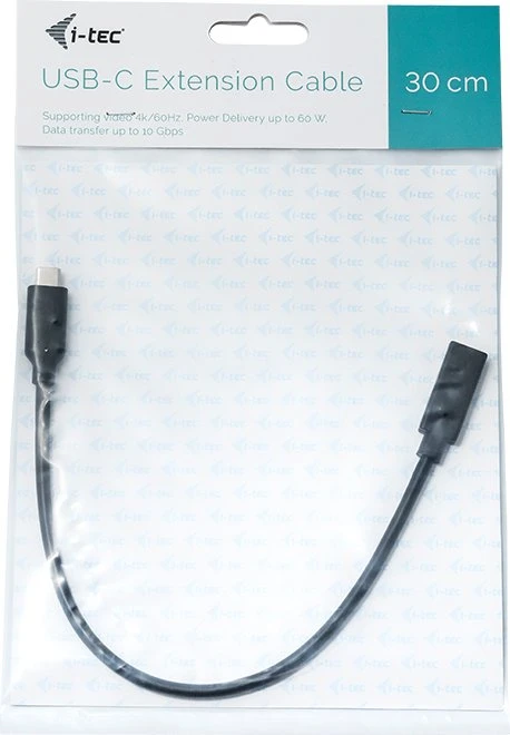 i-tec USB-C Verlängerung, USB-C [Stecker] / USB-C [Buchse], Verlängerungskabel C/C, 0.3m