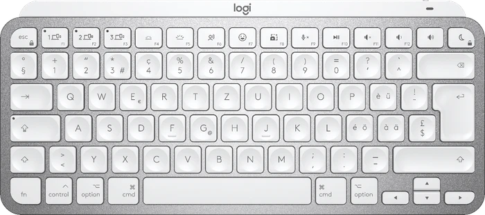 Logitech MX Keys Mini for Mac, LEDs weiß, Logi Bolt, Pale Gray, weiß/grau, USB/Bluetooth, CH
