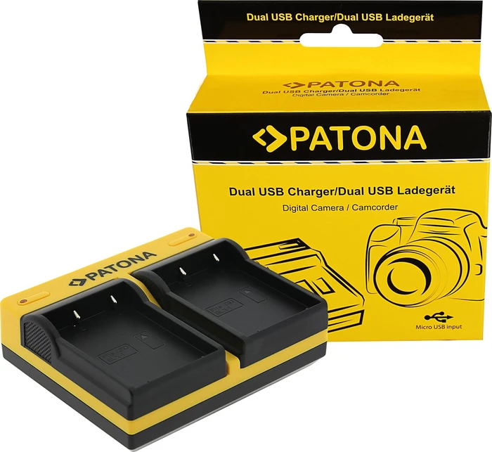 Patona Synchron USB Ladegerät f. Olympus OM-1 BLX-1 mit LCD-Display