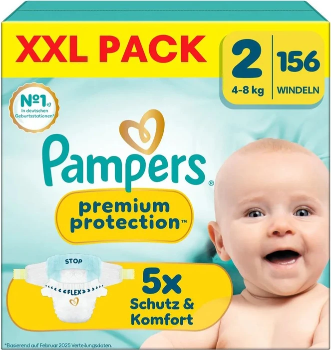 Pampers Premium Protection Gr.2 Einwegwindel, 4-8kg, 156 Stück