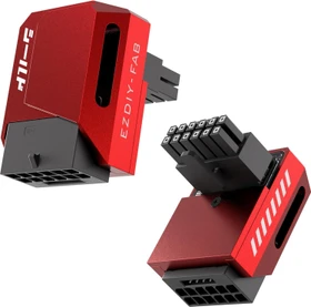 EZDIY-FAB 12V-2x6 Winkeladapter 90°, Variante RVS, Sense-Pins an der Oberseite, rot