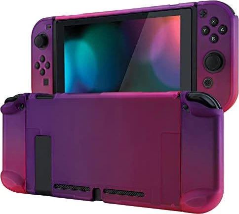 PlayVital Dockable Hartschalen-Schutzhülle Cover clear atomic purple rose red (Switch)