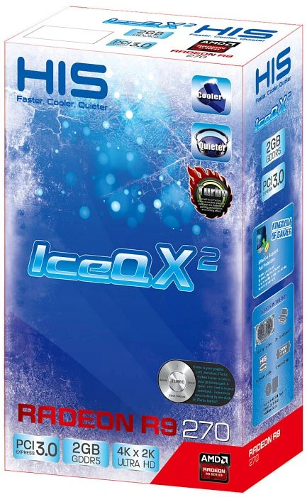 HIS Radeon R9 270 iPower IceQ X² Turbo Boost Clock, 2GB GDDR5, DVI, HDMI, 2x mDP
