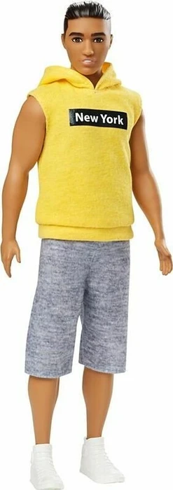 Mattel Barbie - Fashionistas Ken im ärmellosen gelben Hoodie Broad