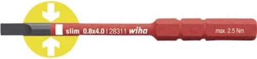 Wiha 283110 slimBit electric VDE Schlitz Wechselklinge 6mm, 2.5x75mm