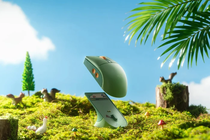 8BitDo Retro R8 Mouse mit Ladestation, Forest Wonder, grün, USB/Bluetooth