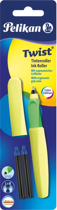 Pelikan Twist Tintenroller (Mine) neongelb, Rechts- und Linkshänder, Blister