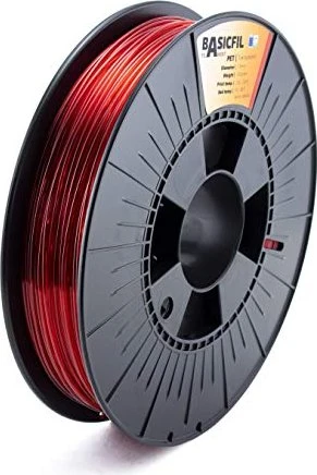 Basicfil PETG, transparent red, Spule, 1.75mm, 500g