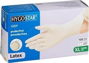 Franz Mensch Hygostar Latex Grip Einweghandschuhe XL weiß, 100 Stück