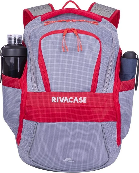 RivaCase 5225 Mercantour ECO 15.6" Laptop-Rucksack, grau/rot
