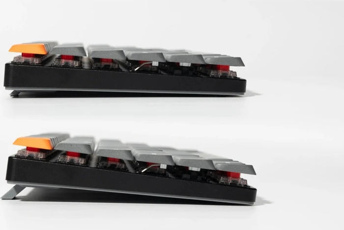 Keychron K13 Max, TKL+NUM, grau/orange, LEDs RGB, hot-swap, Gateron LOW PROFILE 2.0 BROWN, USB/Bluetooth, DE