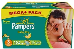 Pampers Baby-Dry Gr.3 Einwegwindel, 4-9kg, 124 Stück