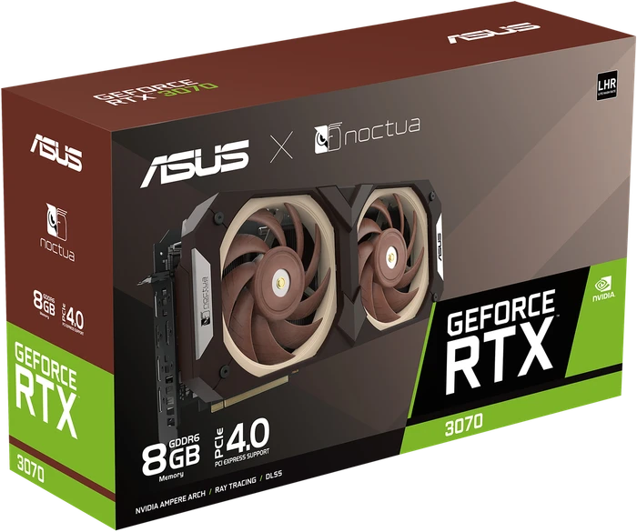 ASUS GeForce RTX 3070 Noctua Edition (LHR), RTX3070-8G-NOCTUA, 8GB GDDR6, 2x HDMI, 3x DP