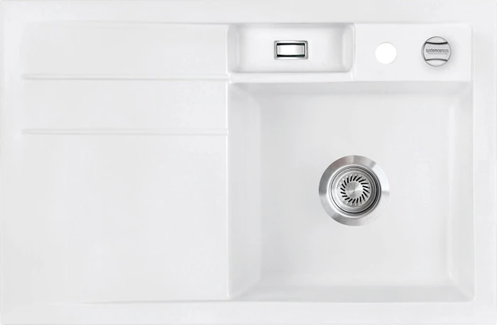 systemceram Bela 78 Einbau Becken rechts mit Ablauffernbedienung grönland