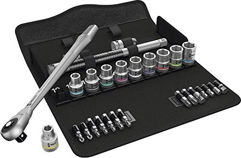 Wera 8100 SC 7 Zyklop Metal Push Bitset/Steckschlüsselsatz inkl. Tasche, 28-tlg.
