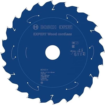 Bosch Professional Expert Wood Kreissägeblatt 24Z, 216x1.2x30mm, 1 Stück