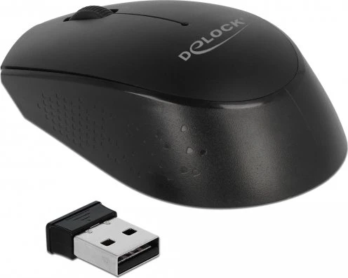 DeLOCK kabellose Tastatur mit Handballenauflage und Maus Set schwarz, USB, DE