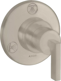 Hansgrohe Axor Citterio Ab- und Umstellventil Trio/ Quattro Unterputz mit Hebelgriff brushed nickel