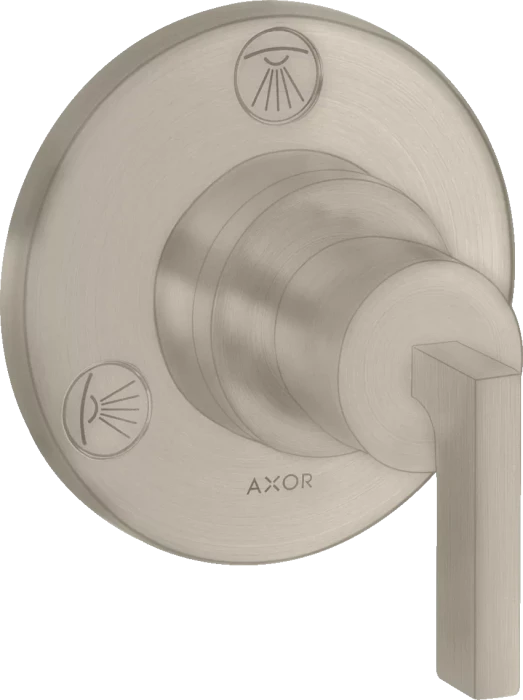 Hansgrohe Axor Citterio Ab- und Umstellventil Trio/ Quattro Unterputz mit Hebelgriff brushed nickel