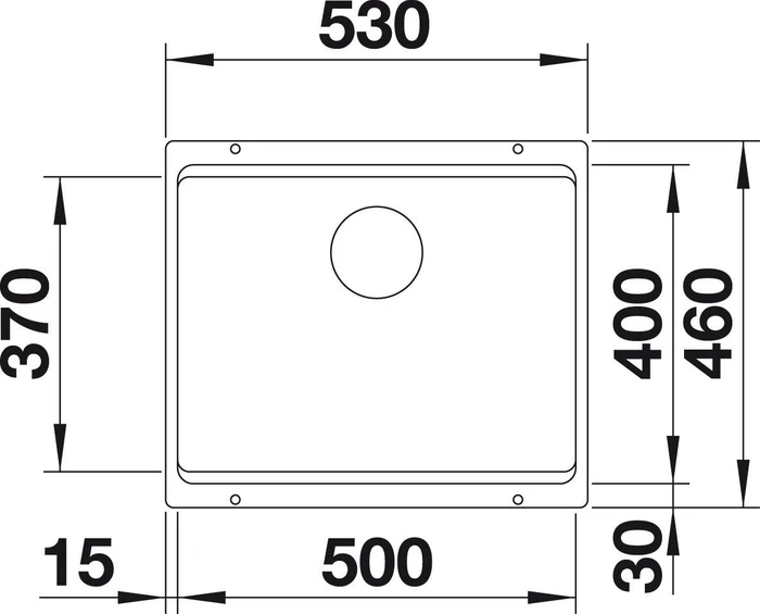 Blanco Etagon 500-U Unterbau Becken mittig anthrazit