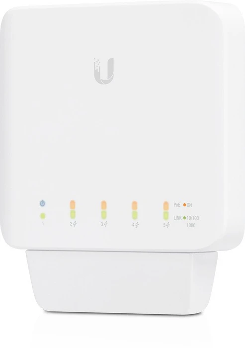 Ubiquiti UniFiSwitch Flex Outdoor Wallmount Gigabit Managed Switch, 5x RJ-45, 46W PoE PD