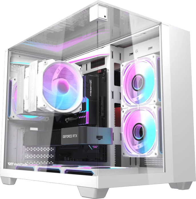 DarkFlash TH285M White, Glasfenster