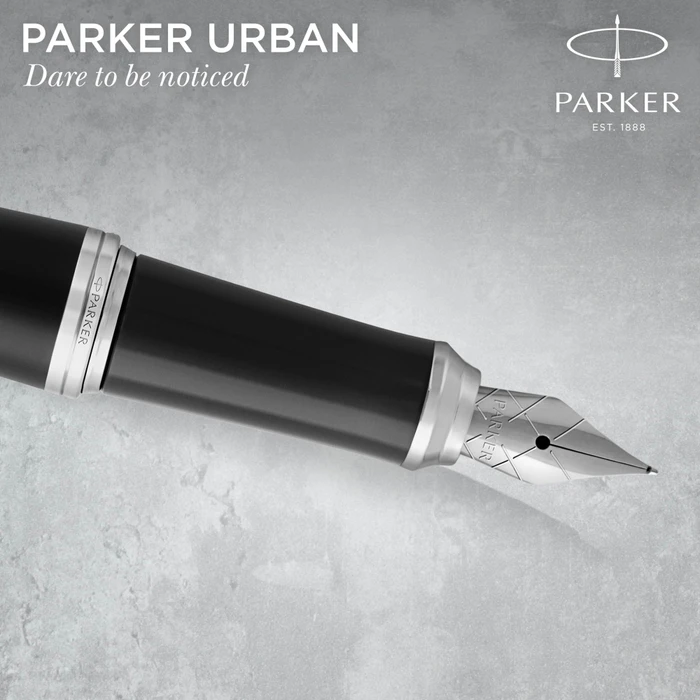 Parker Urban muted black/chrome trim, rechte Hand, mittel, Geschenkbox