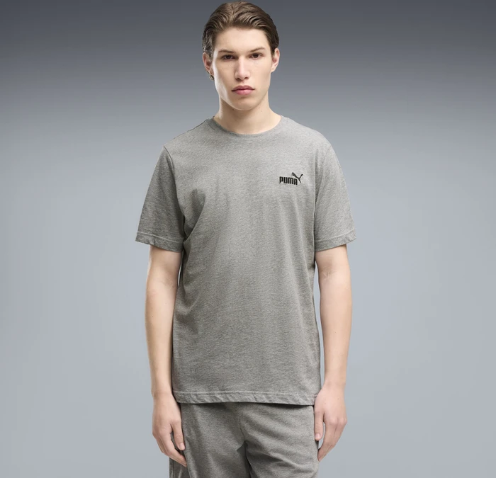 Puma Essentials Small No.1 Logo T-Shirt kurzarm medium grey heather