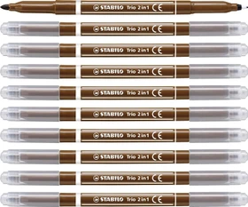 STABILO Trio 2 in 1 braun, 10er-Pack