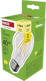 Emos LED Lampe Filament Birne A60 E27 3.4W/827