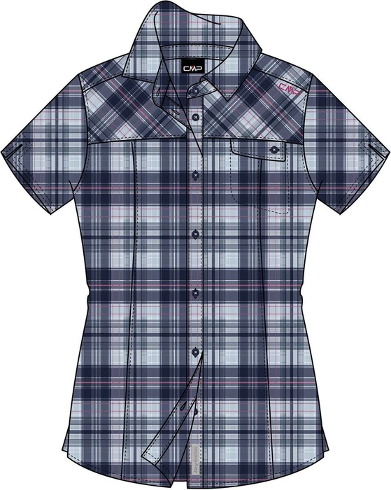 CMP Karomuster Hemd kurzarm b.blue/sky blue (Damen)