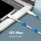 LogiLink USB-C Kabel, USB 2.0, 480Mb/s, 60W PD, USB-C Stecker auf USB-C Stecker, Nylon, pink, 1m Vorschaubild