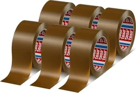 tesa tesafilm 4124 PVC Klebeband gelbbraun, 50mm/66m, 6 Stück