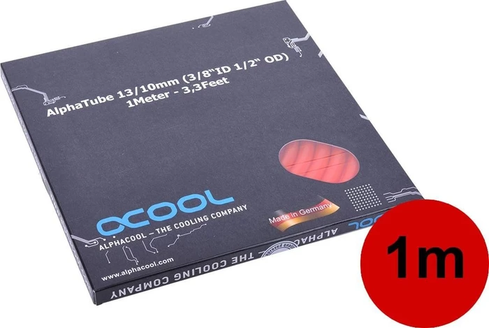 Alphacool AlphaTube HF, 13/10mm, 1m, UV rot