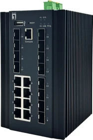 LevelOne IGU Industrial Railmount Gigabit Managed Switch, 12x SFP, 8x RJ-45 (IGU-2072 / 55054907101)