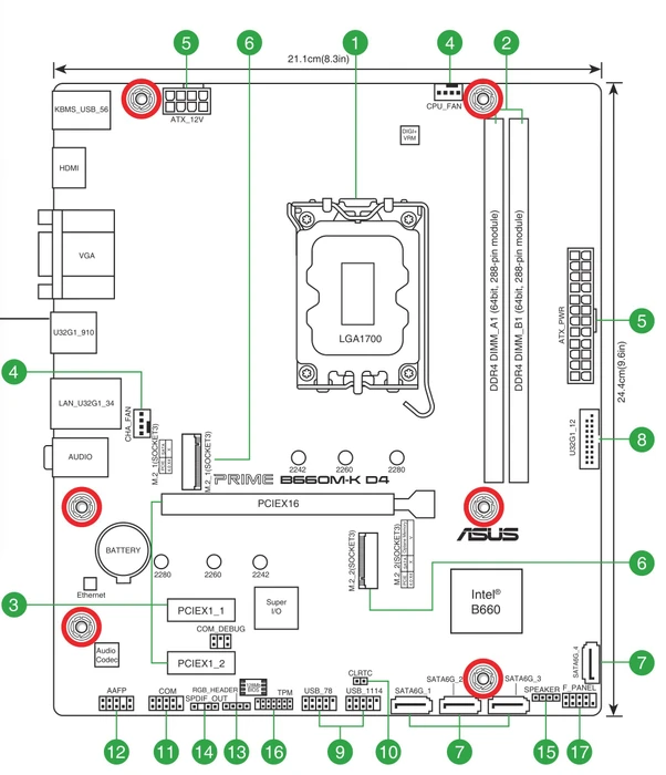 ASUS Prime B660M-K D4 (Intel 1700)